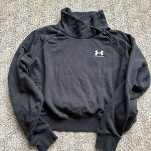 Under Armour Women's Cowl Neck Black Crop Sweatshirt